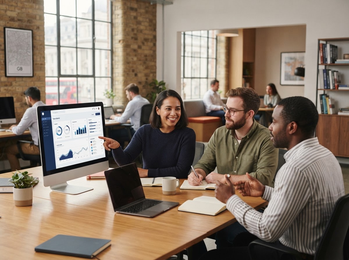 Fantomtally data analysts reviewing portfolio risk metrics on screen